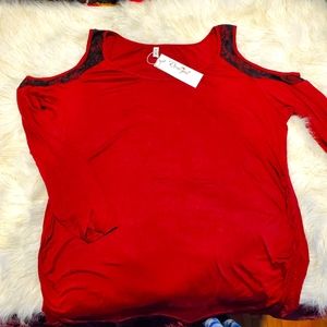 Rosagal cut shoulder long sleeve lightweight tee